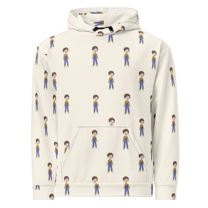 Ahmet Character All-Over Print Recycled Unisex Hoodie, Roots & Talks - product photo