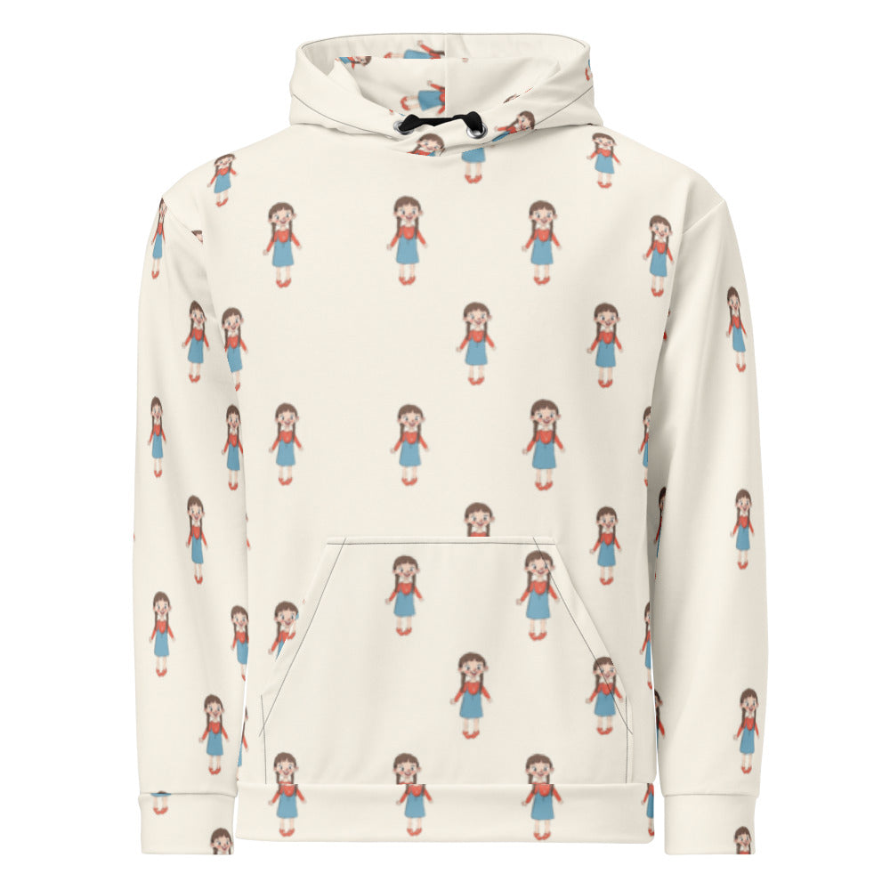 Eylül Character All-Over Print Recycled Unisex Hoodie, Roots & Talks - product photo
