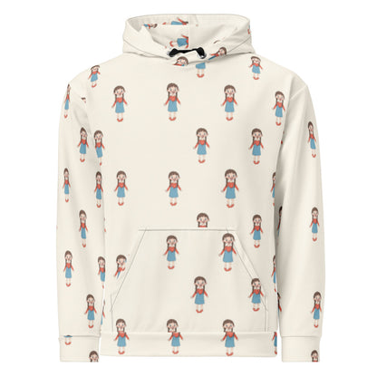 Eylül Character All-Over Print Recycled Unisex Hoodie, Roots & Talks - product photo