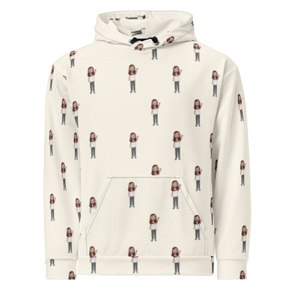 Defne Character All-Over Print Recycled Unisex Hoodie, Roots & Talks - product photo