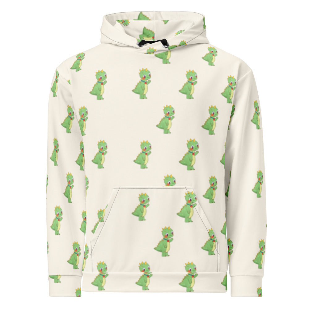 Dino Dinosaur All-Over Print Recycled Unisex Hoodie, Roots & Talks - product photo