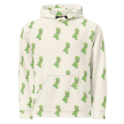 Dino Dinosaur All-Over Print Recycled Unisex Hoodie, Roots & Talks - product photo