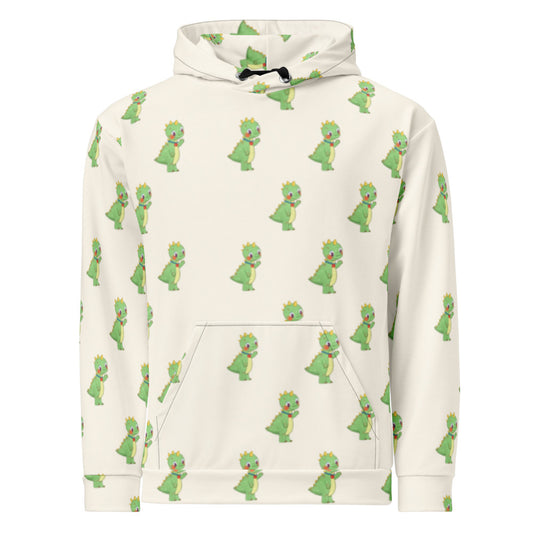 Dino Dinosaur All-Over Print Recycled Unisex Hoodie, Roots & Talks - product photo