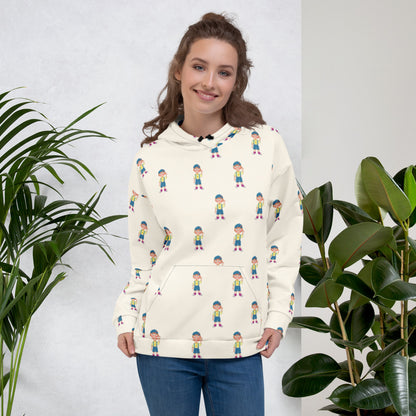 Giray Character All-Over Print Recycled Unisex Hoodie, Roots & Talks - lifestyle photo 2