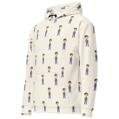 Ahmet Character All-Over Print Recycled Unisex Hoodie, Roots & Talks - Left Front