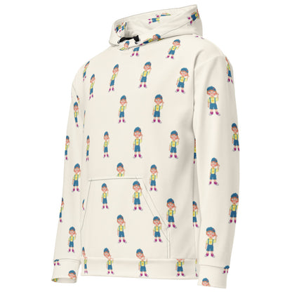 Giray Character All-Over Print Recycled Unisex Hoodie, Roots & Talks - Left Front