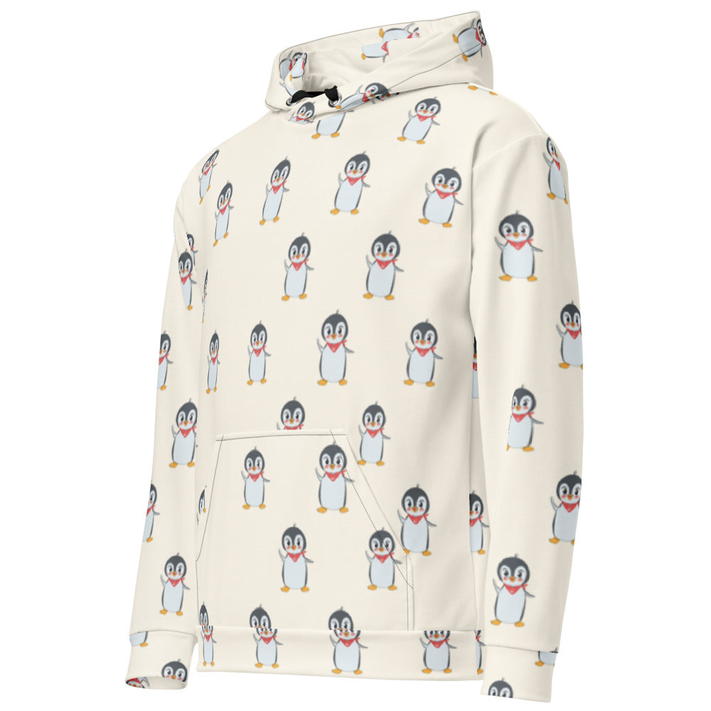 Pingucan Penguin All-Over Print Recycled Unisex Hoodie, Roots & Talks - Left Front
