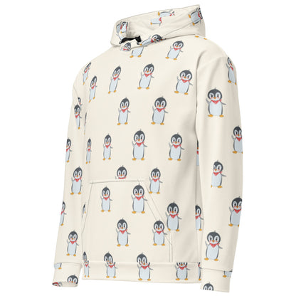 Pingucan Penguin All-Over Print Recycled Unisex Hoodie, Roots & Talks - Left Front
