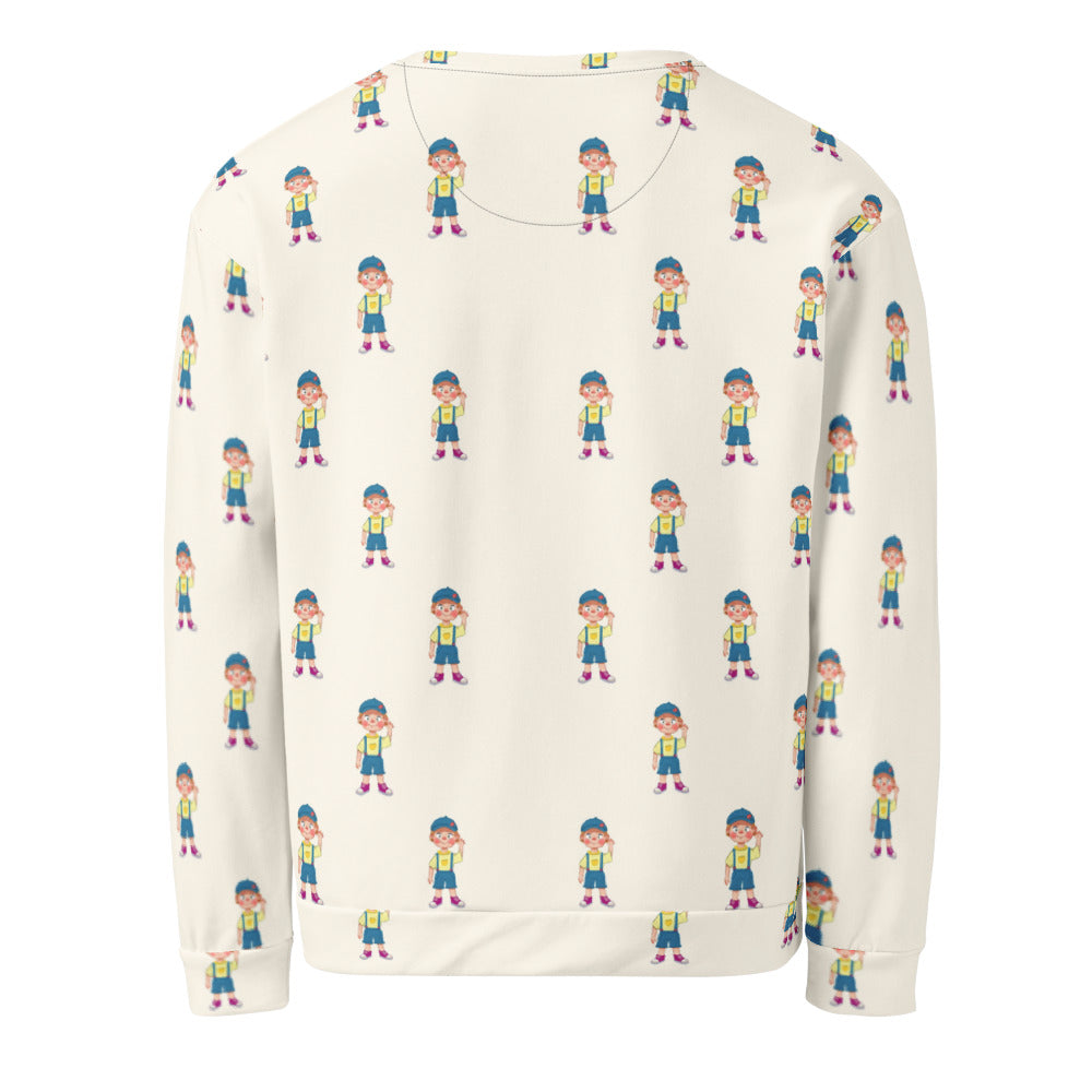 Giray Character All-Over Print Recycled Unisex Sweatshirt, Roots & Talks - Back