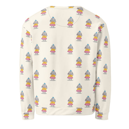Filiz Elephant All-Over Print Recycled Unisex Sweatshirt, Roots & Talks - Back