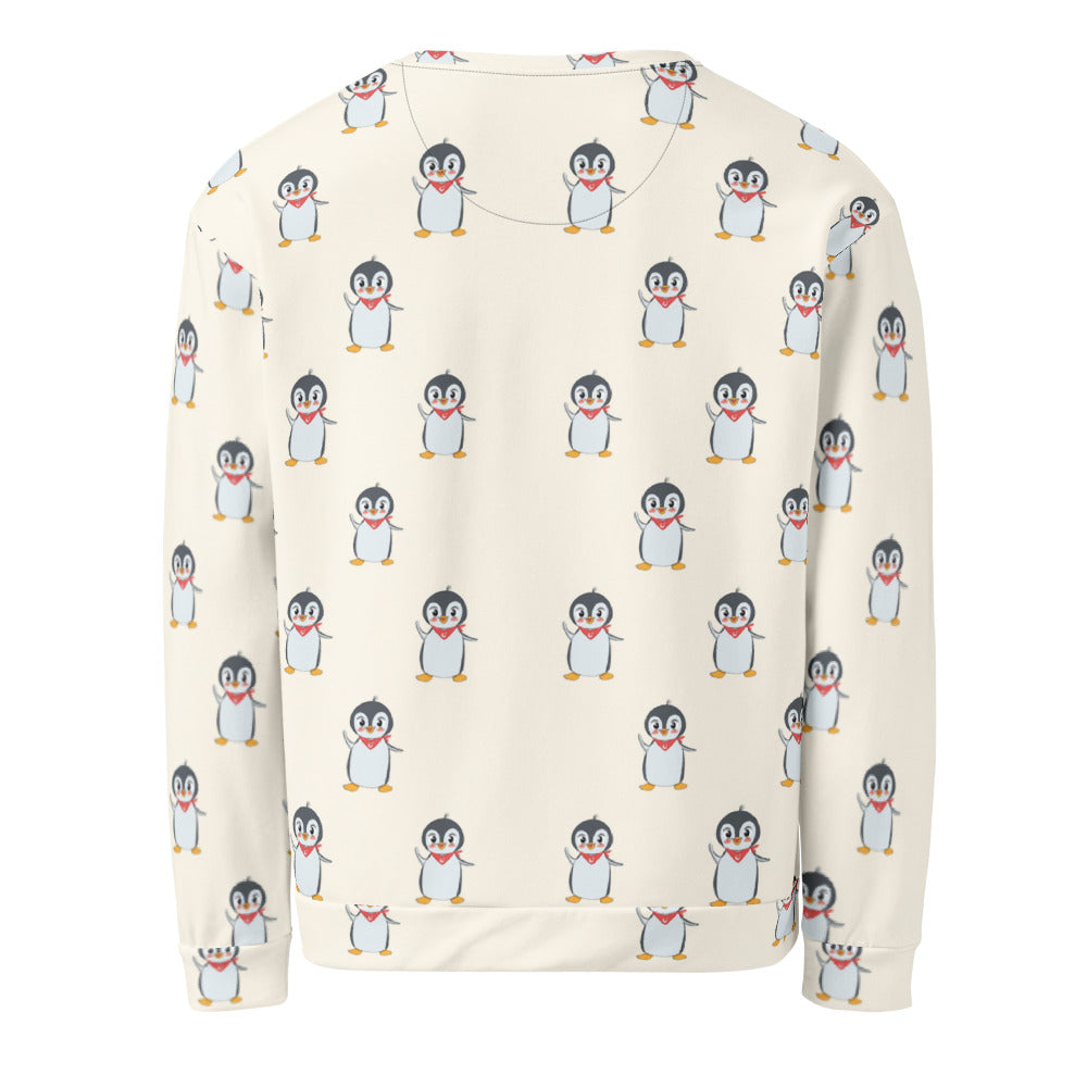 Pingucan Penguin All-Over Print Recycled Unisex Sweatshirt, Roots & Talks - Back
