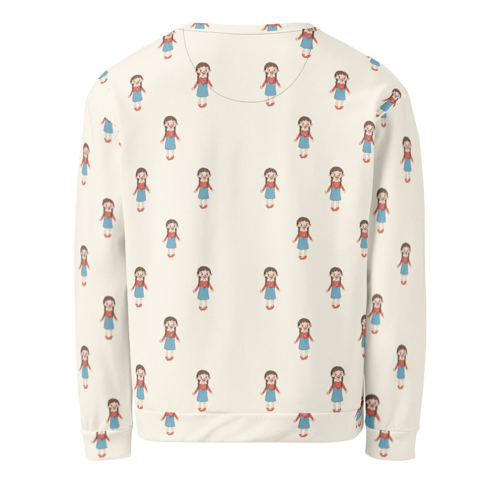 Eylül Character All-Over Print Recycled Unisex Sweatshirt, Roots & Talks - Back