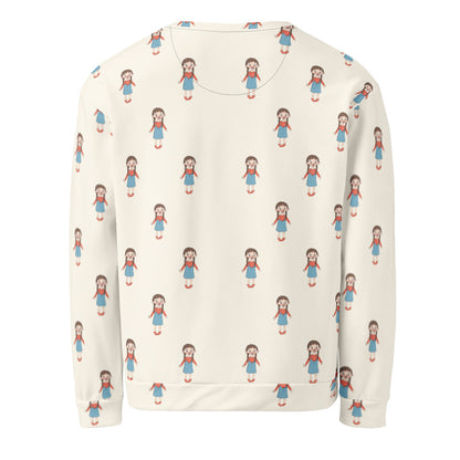 Eylül Character All-Over Print Recycled Unisex Sweatshirt, Roots & Talks - Back