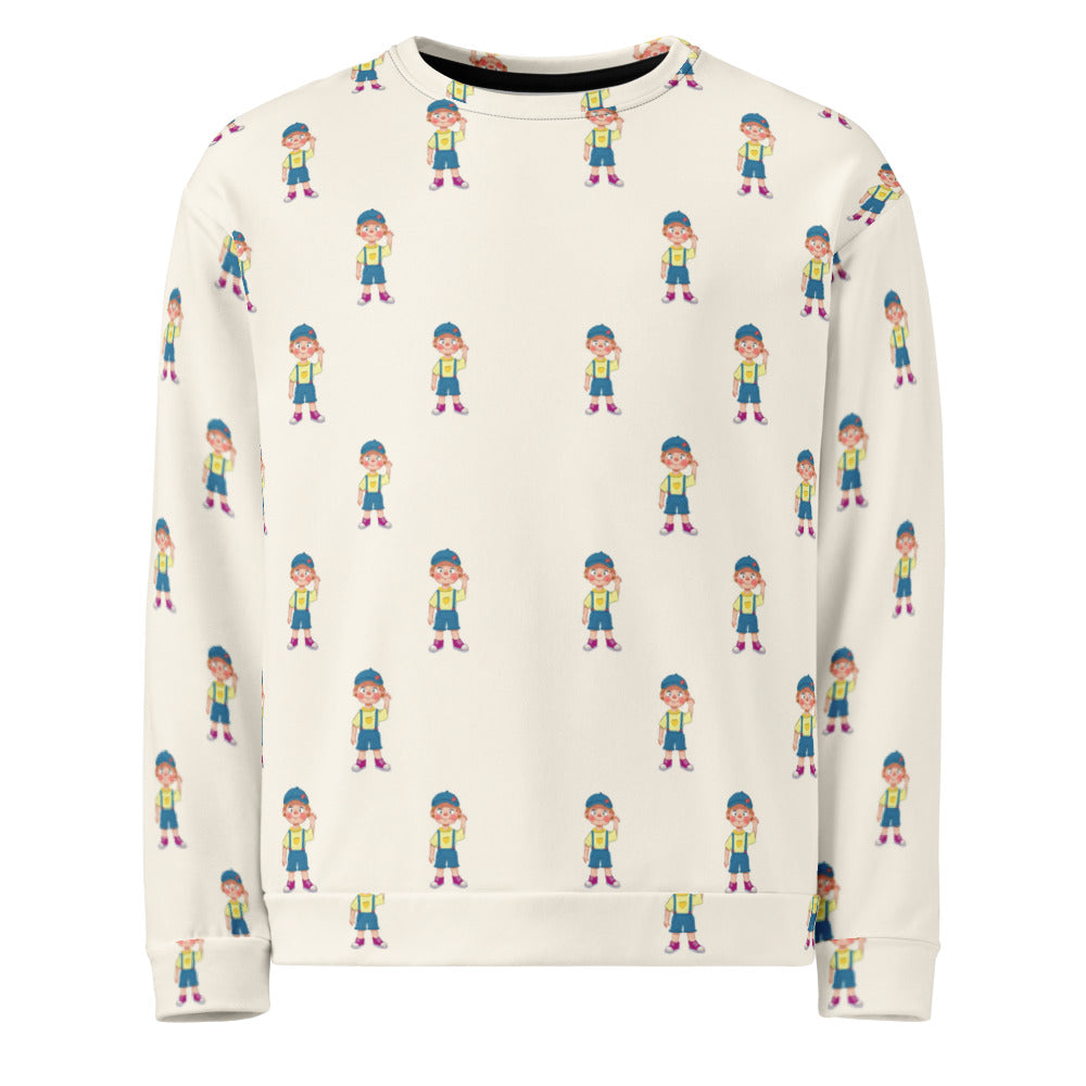 Giray Character All-Over Print Recycled Unisex Sweatshirt, Roots & Talks - product photo