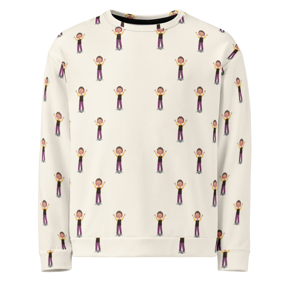 Gazi Character All-Over Print Recycled Unisex Sweatshirt, Roots & Talks - product photo