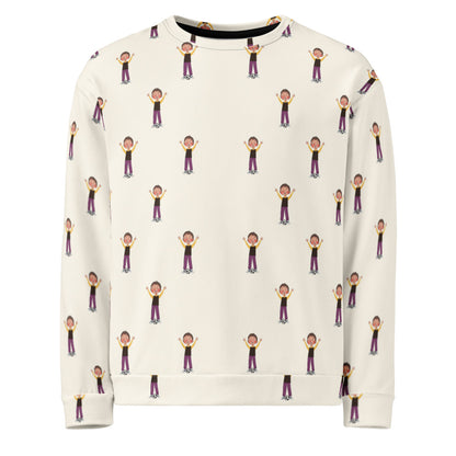 Gazi Character All-Over Print Recycled Unisex Sweatshirt, Roots & Talks - product photo
