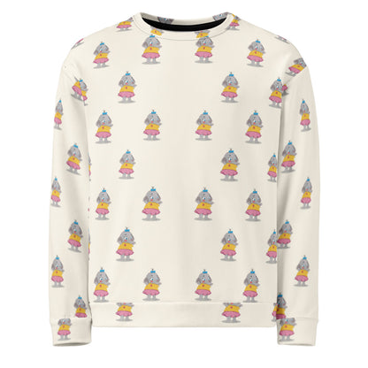 Filiz Elephant All-Over Print Recycled Unisex Sweatshirt, Roots & Talks - product photo