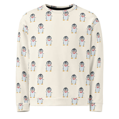 Pingucan Penguin All-Over Print Recycled Unisex Sweatshirt, Roots & Talks - product photo