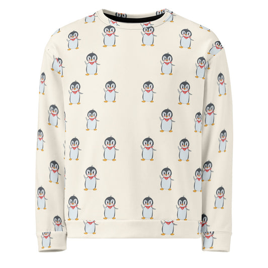 Pingucan Penguin All-Over Print Recycled Unisex Sweatshirt, Roots & Talks - product photo
