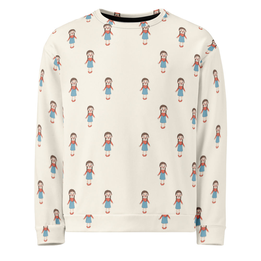 Eylül Character All-Over Print Recycled Unisex Sweatshirt, Roots & Talks - product photo