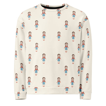 Eylül Character All-Over Print Recycled Unisex Sweatshirt, Roots & Talks - product photo