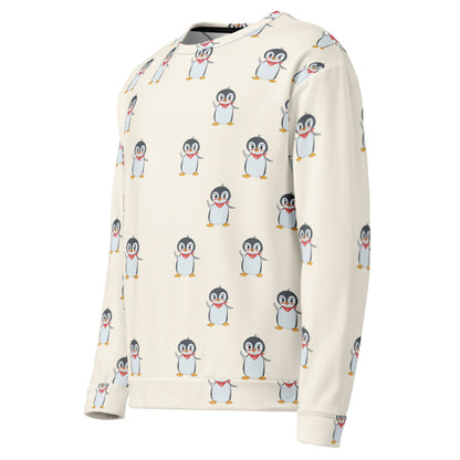 Pingucan Penguin All-Over Print Recycled Unisex Sweatshirt, Roots & Talks - Left Front