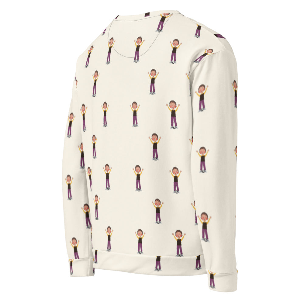 Gazi Character All-Over Print Recycled Unisex Sweatshirt, Roots & Talks - product photo