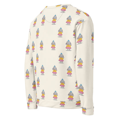 Filiz Elephant All-Over Print Recycled Unisex Sweatshirt, Roots & Talks - product photo