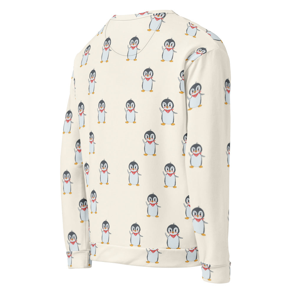 Pingucan Penguin All-Over Print Recycled Unisex Sweatshirt, Roots & Talks - product photo