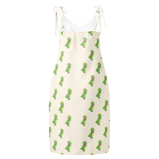 Dino Dinosaur All-Over Print Slip Dress, Roots & Talks - product photo