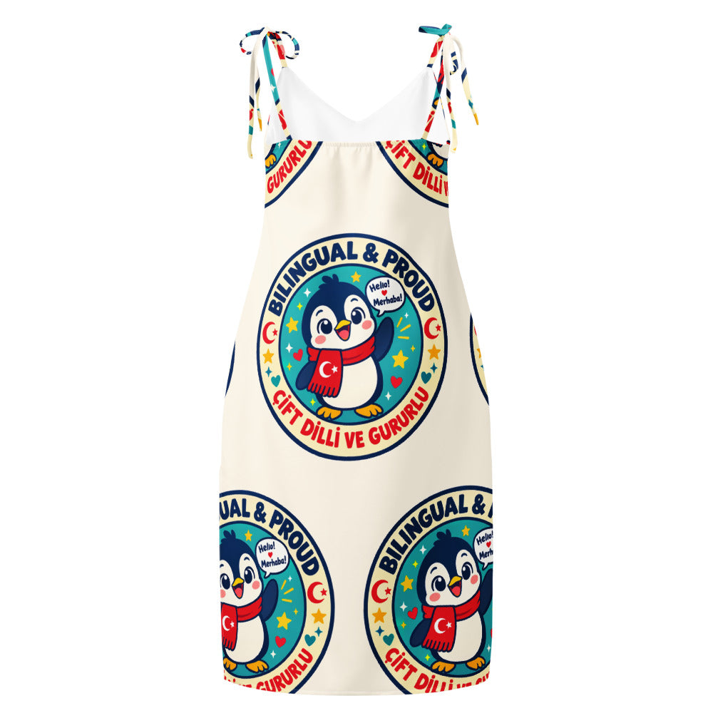 Bilingual & Proud All-Over Print Slip Dress, Roots & Talks - product photo