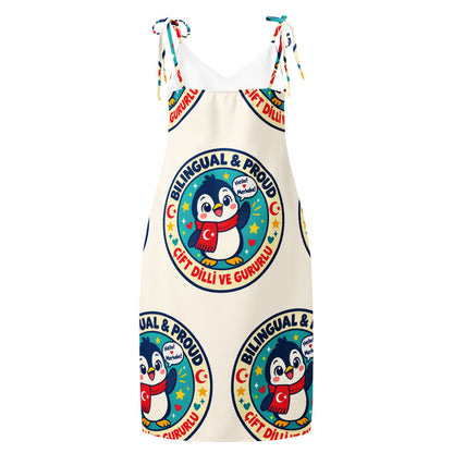 Bilingual & Proud All-Over Print Slip Dress, Roots & Talks - product photo