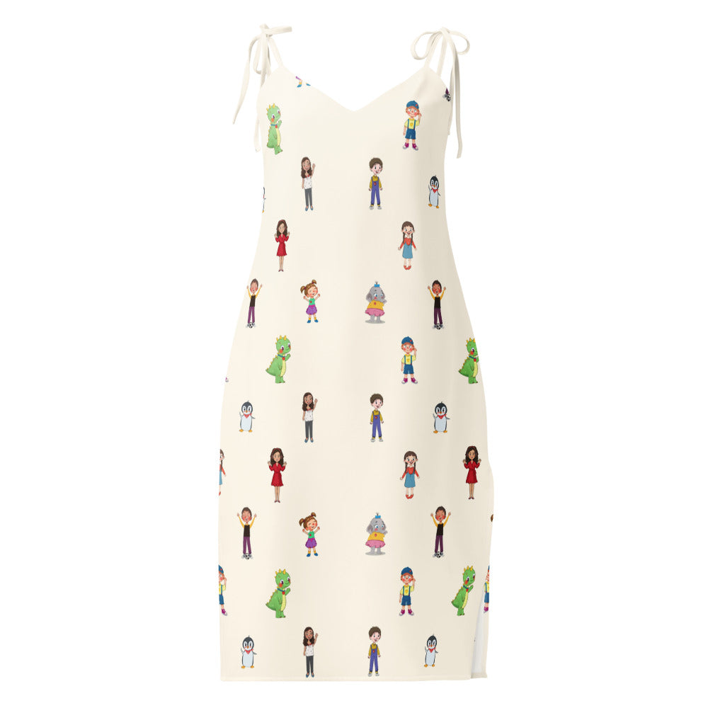 Roots & Talks Characters All-Over Print Slip Dress - Front