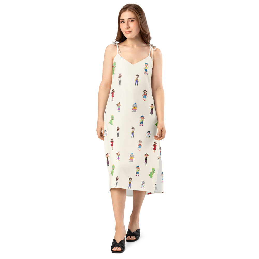 Roots & Talks Characters All-Over Print Slip Dress - lifestyle photo 2