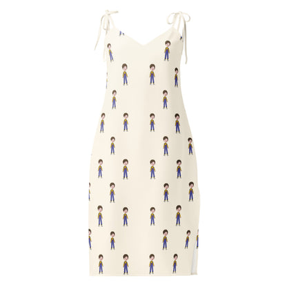 Ahmet Character All-Over Print Slip Dress, Roots & Talks - Front
