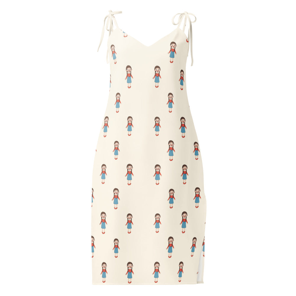 Eylül Character All-Over Print Slip Dress, Roots & Talks - Front
