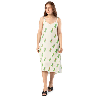 Dino Dinosaur All-Over Print Slip Dress, Roots & Talks - lifestyle photo 2
