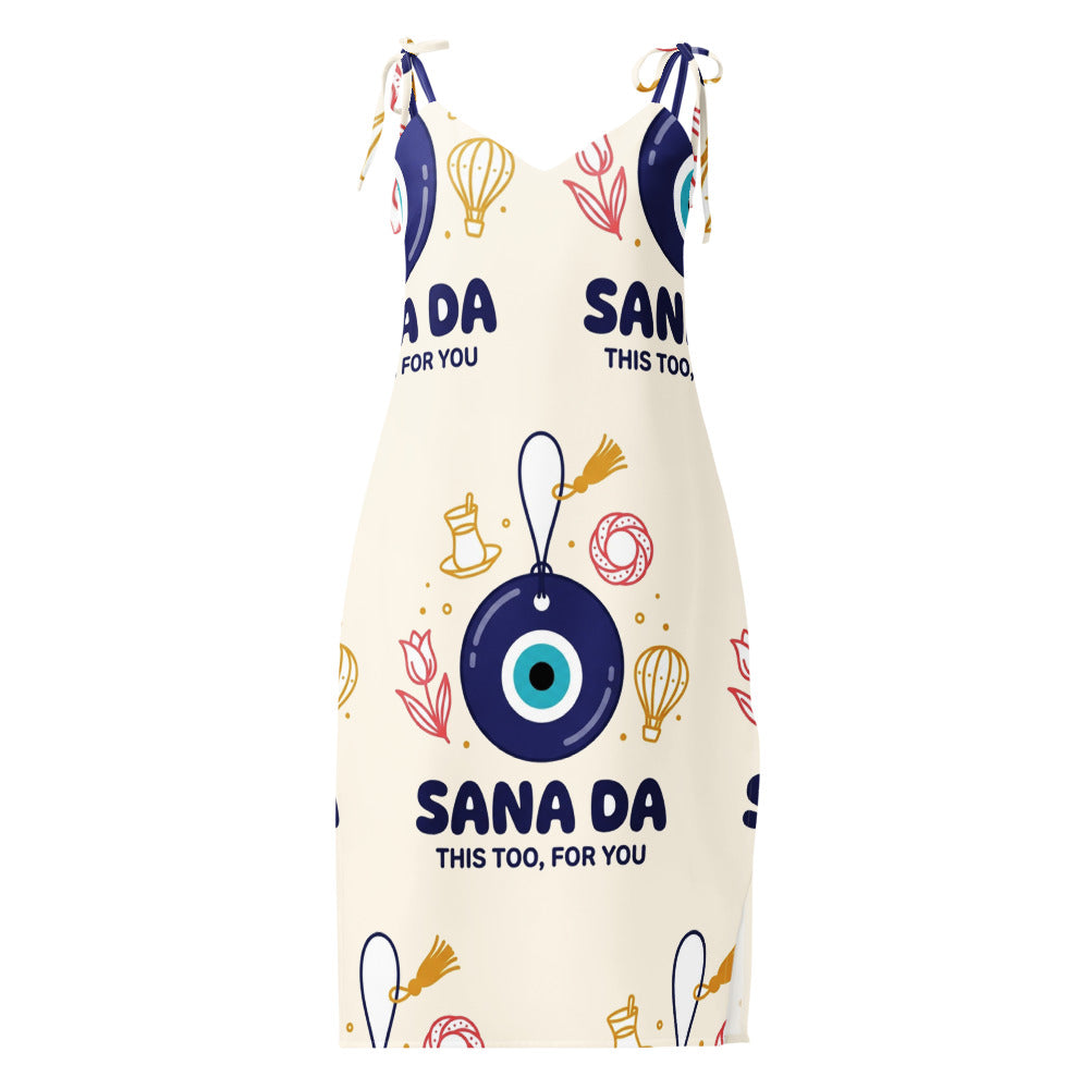 Sana Da All-Over Print Slip Dress, Roots & Talks - Front