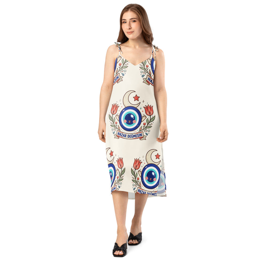 Nazar Değmesin All-Over Print Slip Dress, Roots & Talks - lifestyle photo 2