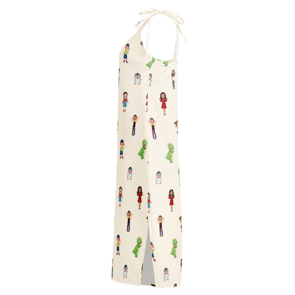 Roots & Talks Characters All-Over Print Slip Dress - Left