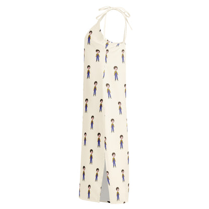 Ahmet Character All-Over Print Slip Dress, Roots & Talks - Left
