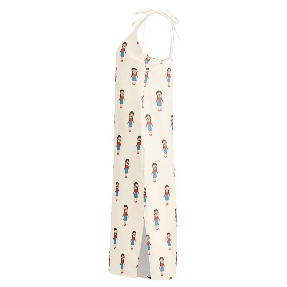 Eylül Character All-Over Print Slip Dress, Roots & Talks - Left