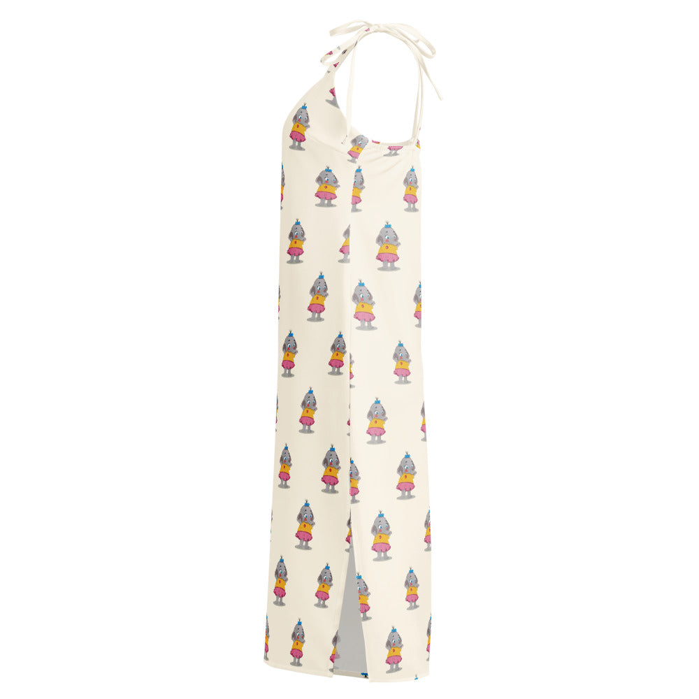 Filiz Elephant All-Over Print Slip Dress, Roots & Talks - Left