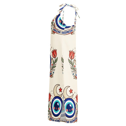 Nazar Değmesin All-Over Print Slip Dress, Roots & Talks - Left