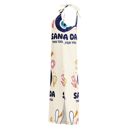 Sana Da All-Over Print Slip Dress, Roots & Talks - Left