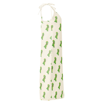 Dino Dinosaur All-Over Print Slip Dress, Roots & Talks - Right