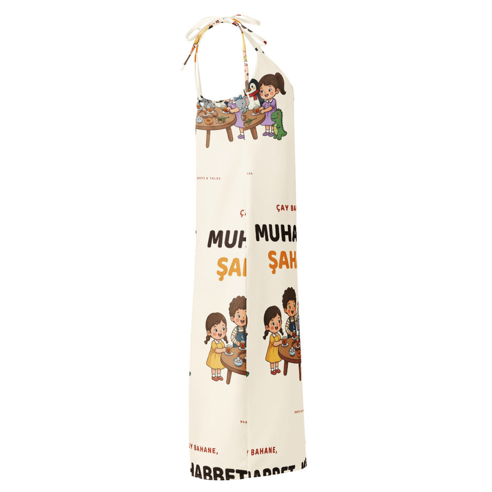 Çay Bahane, Muhabbet Şahane All-Over Print Slip Dress, Roots & Talks - Right