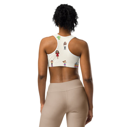 Roots & Talks Characters All-Over Print Sports Bra - product photo