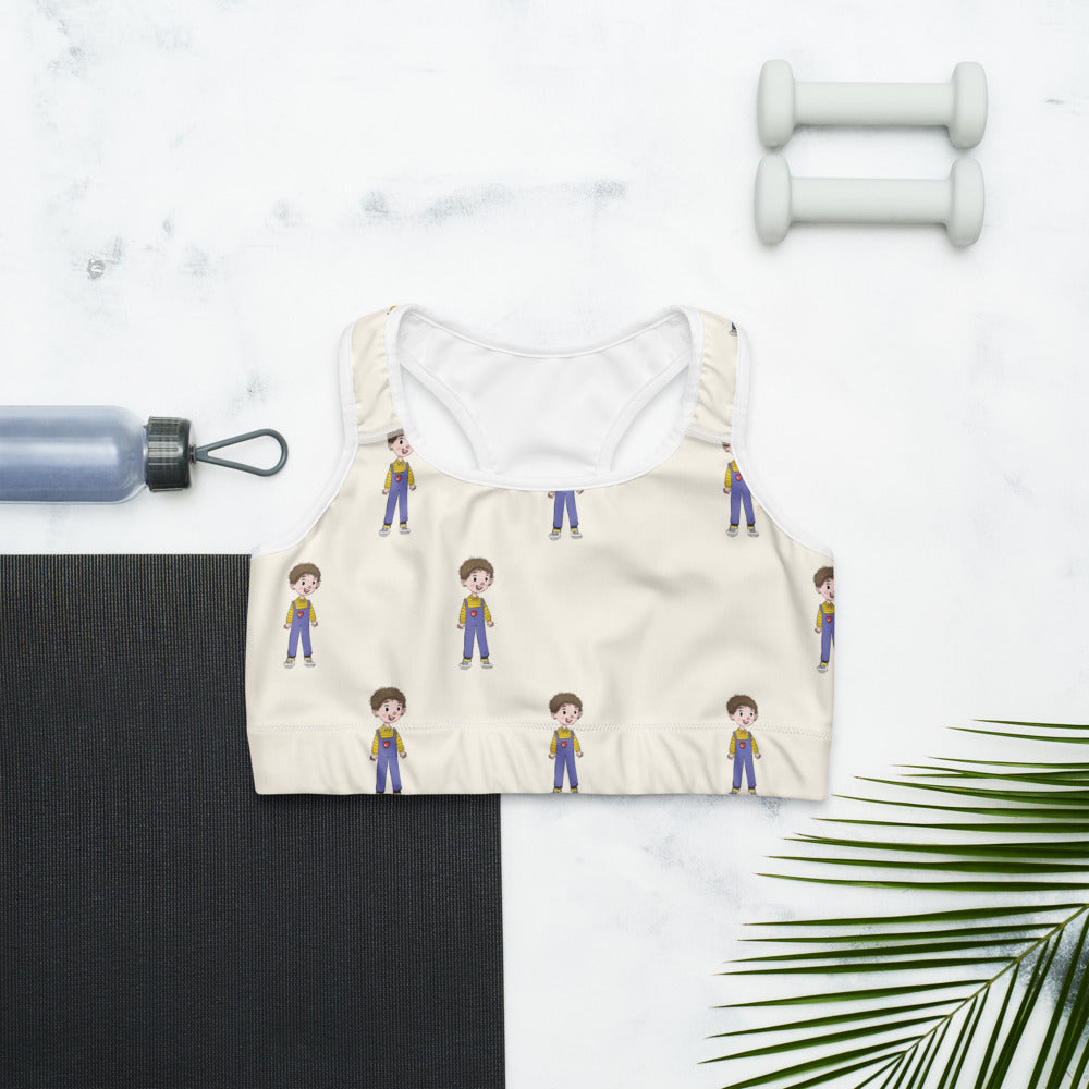 Ahmet Character All-Over Print Sports Bra, Roots & Talks - lifestyle photo 1