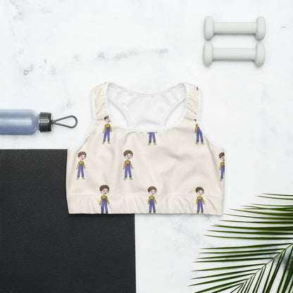 Ahmet Character All-Over Print Sports Bra, Roots & Talks - lifestyle photo 1